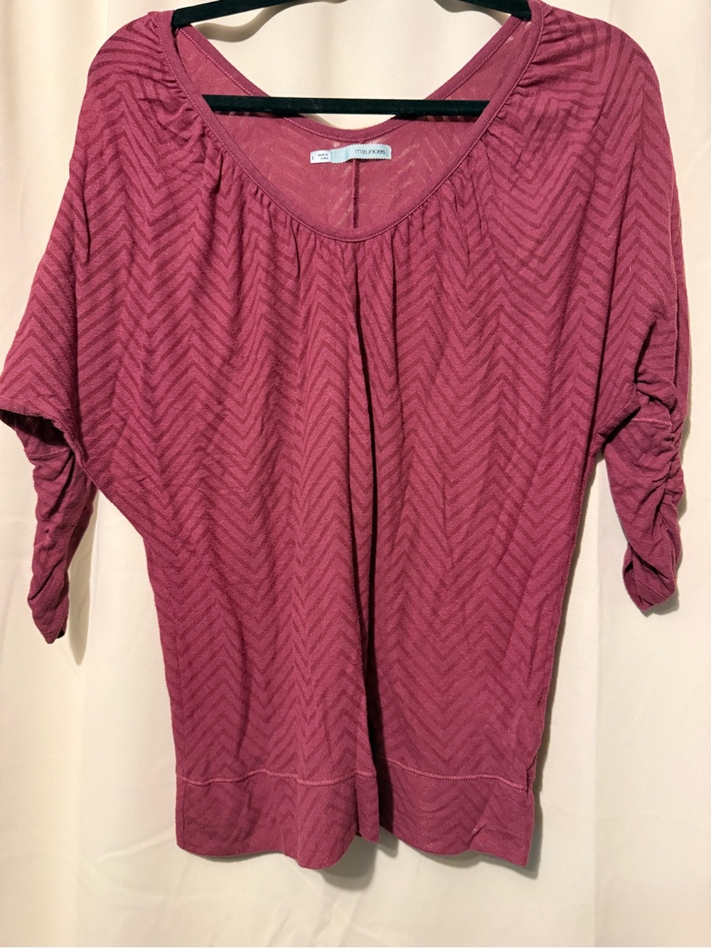 Maurices Mauve Chevron-Textured Scoop Neck Tunic